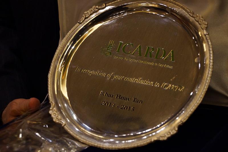 In recognition of Ms. Khar Hoay Tan’s services to ICARDA.