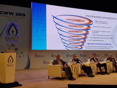 ICARDA's Director General presenting solutions at the Cairo Water Week