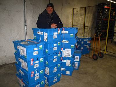 Dr. Åsmund Asdal, Coordinator of the Svalbard Global Seed Vault processing the latest ICARDA shipment into the long-term conservation  in the vault