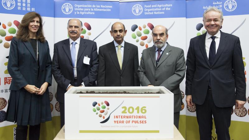 Inaugural ceremony at the FAO headquarters in Rome to launch 2016 International Year of Pulses.