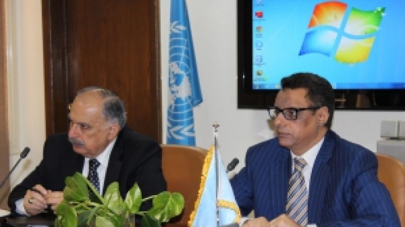 The agreement was signed by Dr. Mahmoud Solh, ICARDA’s Director General (left), and Mr. Abdessalem Ould Ahmed, FAO Assistant Director General and Regional Representative for NENA (right). 