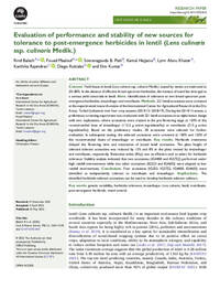 Evaluation of performance and stability of new sources for tolerance to post-emergence herbicides in lentil (Lens culinaris ssp. culinaris Medik.)