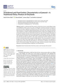 Nutritional and Food Safety Characteristics of Jameed - A Traditional Dairy Product of Drylands