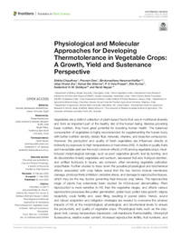 Physiological and Molecular Approaches for Developing Thermotolerance in Vegetable Crops: A Growth, Yield and Sustenance Perspective