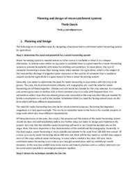 Planning and design of micro-catchment systems