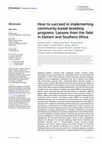 How to succeed in implementing community-based breeding programs: Lessons from the field in Eastern and Southern Africa
