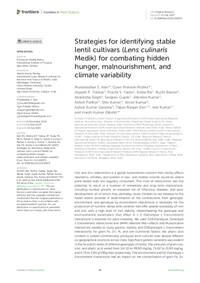 Strategies for identifying stable lentil cultivars (Lens culinaris Medik) for combating hidden hunger, malnourishment, and climate variability