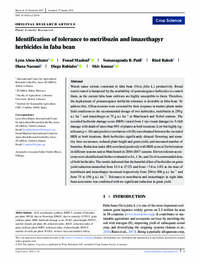 Identification of tolerance to metribuzin and imazethapyr herbicides in faba bean
