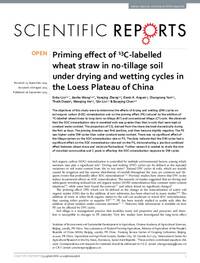 Priming effect of 13C-labelled wheat straw in no-tillage soil under drying and wetting cycles in the Loess Plateau of China