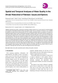Spatial and Temporal Analyses of Water Quality in the Dhrabi Watershed of Pakistan: Issues and Options