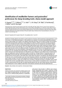 Identification of smallholder farmers and pastoralists’ preferences for sheep breeding traits: choice model approach