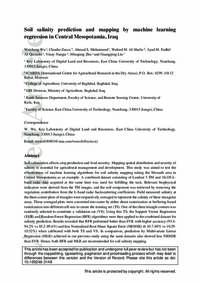Soil salinity prediction and mapping by machine learning regression in Central Mesopotamia, Iraq