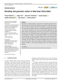 Breeding and genomics status in faba bean (Vicia faba)