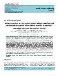 Assessment of on-farm diversity of wheat varieties and landraces: Evidence from farmer’s fields in Ethiopia