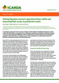 Making Egyptian women’s agricultural labor visible and improving their access to productive assets 
