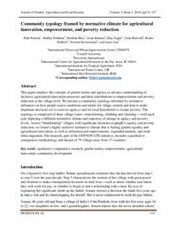 Community typology framed by normative climate for agricultural innovation, empowerment, and poverty reduction