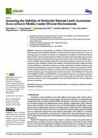 Assessing the Stability of Herbicide-Tolerant Lentil Accessions (Lens culinaris Medik.) under Diverse Environments