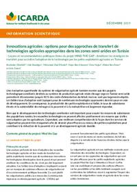 Innovations Agricoles : options pour des approches de transfert de  technologies agricoles appropriées dans les zones semi-arides en Tunisie