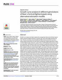Growth curve analysis in different generations of Boer x Central Highland goats using alternative estimation models
