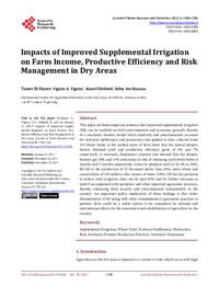 Impacts of Improved Supplemental Irrigation on Farm Income, Productive Efficiency and Risk Management in Dry Areas