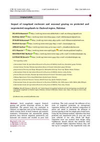 Impact of rangeland enclosure and seasonal grazing on protected and  unprotected rangelands in Chakwal region, Pakistan