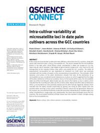 Intra-cultivar variability at microsatellite loci in date palm cultivars across the GCC countries