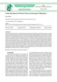 Variety Development of Wheat in Turkey and the Impact of Regulations