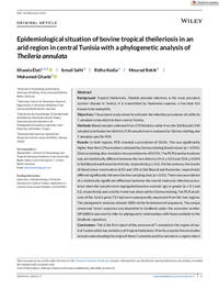Epidemiological situation of bovine tropical theileriosis in an arid region in central Tunisia with a phylogenetic analysis of Theileria annulata