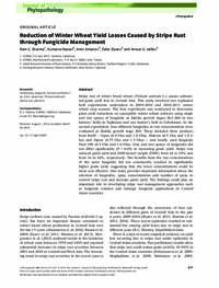 Reduction of Winter Wheat Yield Losses Caused by Stripe Rust through Fungicide Management