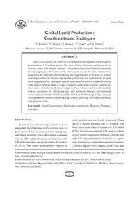 Global Lentil Production: Constraints and Strategies