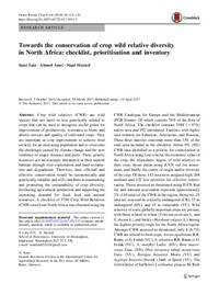 Towards the conservation of crop wild relative diversity in North Africa: checklist, prioritisation and inventory