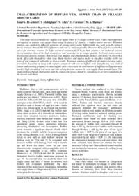 Characterization of Buffalo Veal Supply Chain in Villages around Cairo