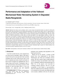 Performance and Adaptation of the Vallerani Mechanized Water Harvesting System in Degraded Badia Rangelands