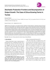 Stochastic Production Frontiers and Decomposition of Output Growth: The Case of Citrus-Growing Farms in Tunisia