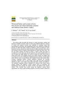 Wheat and barley seed system in Syria: How diverse are wheat and barley varieties and landraces from farmer’s fields?