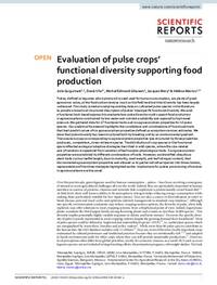Evaluation of pulse crops’ functional diversity supporting food production