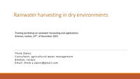 Rainwater harvesting in dry environments