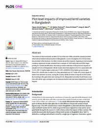 Plot-level impacts of improved lentil varieties in Bangladesh