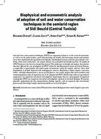 Biophysical and econometric analysis of adoption of soil and water conservation techniques in the semiarid region of Sidi Bouzid (Central Tunisia)