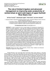 The role of limited irrigation and advanced management on improving water productivity of rainfed wheat at semi-cold region of upper Karkheh River Basin, Iran