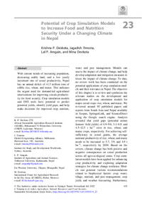 Potential of Crop Simulation Models to Increase Food and Nutrition Security Under a Changing Climate in Nepal