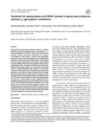Variation for seed protein and ODAP content in grasspea (Lathyrus sativus L.) germplasm collections