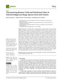 Characterizing biomass yield and nutritional value of selected indigenous range species from arid Tunisia
