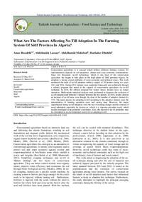 What Are The Factors Affecting No-Till Adoption In The Farming System Of Sétif Province In Algeria? 