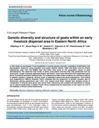 Genetic diversity and structure of goats within an early livestock dispersal area in Eastern North Africa