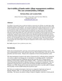 Survivability of lambs under village management condition: The case around Jimma, Ethiopia