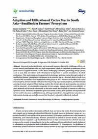 Adoption and Utilization of Cactus Pear in South Asia—Smallholder Farmers’ Perceptions