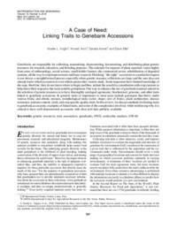 A Case of Need: Linking Traits to Genebank Accessions
