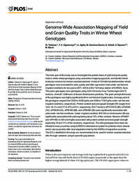 Genome-Wide Association Mapping of Yield and Grain Quality Traits in Winter Wheat Genotypes
