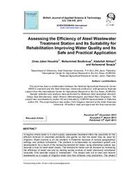 Assessing the Efficiency of Ateel Wastewater Treatment Station and Its Suitability for Rehabilitation Improving Water Quality and Its Safe and Practical Application
